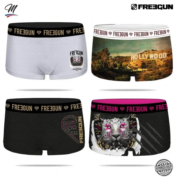 Set van 4 Panther Holly meisjesshorties (Boxers/Shorty) Freegun chez FrenchMarket