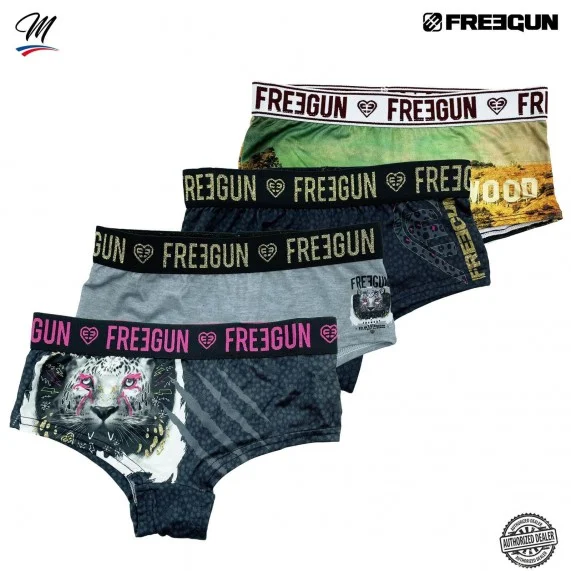 Set van 4 Panther Holly meisjesshorties (Boxers/Shorty) Freegun chez FrenchMarket