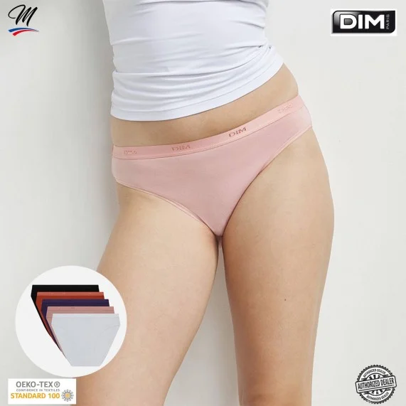Lot de 5 Culottes Unies Coton Stretch "EcoDim" (Culotte Femme) Dim chez FrenchMarket