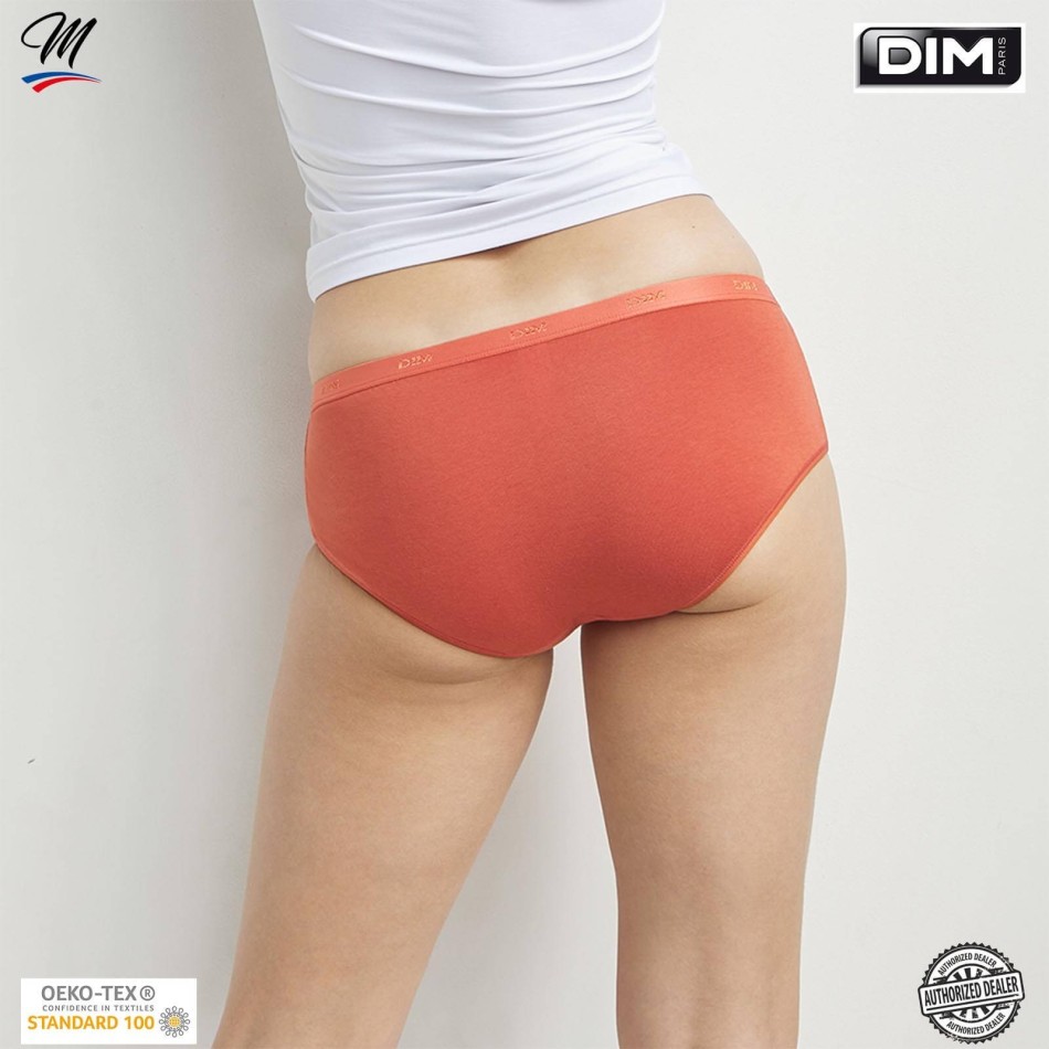 Lot de 5 Boxers Unis Coton Stretch "EcoDim" (Boxer Femme) Dim chez FrenchMarket
