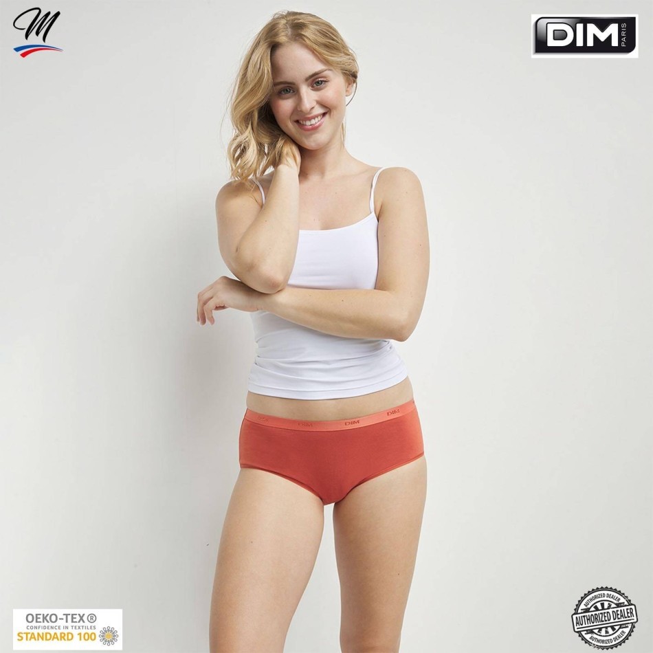 Lot de 5 Boxers Unis Coton Stretch "EcoDim" (Boxer Femme) Dim chez FrenchMarket