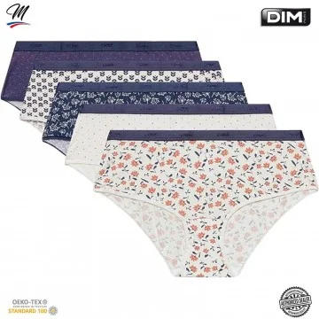 Set of 5 Fancy Cotton Stretch Boxers "Les Pockets de Dim" (Boxers) Dim on FrenchMarket