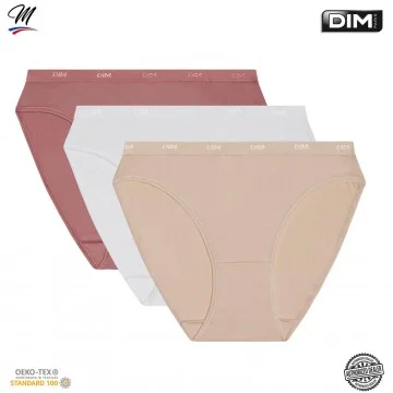 Set of 3 "Eco" Cotton Stretch PantiesDim" (Panties) Dim on FrenchMarket