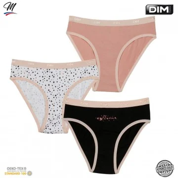 3er-Pack "Les Pockets" Höschen für Mädchen mit Fantasie aus Baumwolle mit Stretch-Anteil (Höschen) Dim auf FrenchMarket