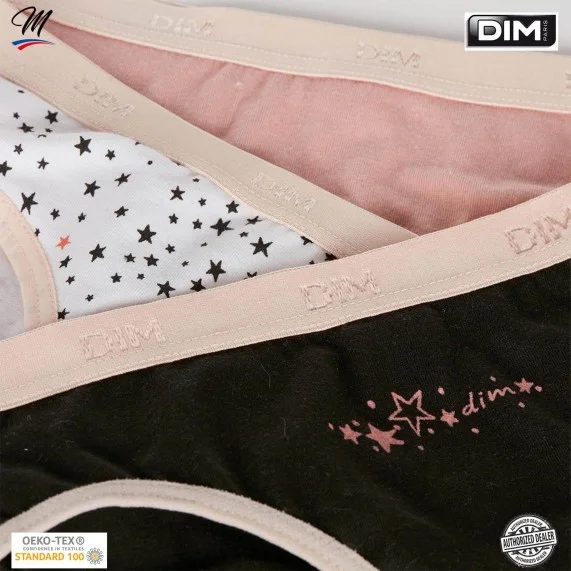 Set di 3 ragazze con mutandine in cotone elasticizzato "The Pockets (Mutandine) Dim chez FrenchMarket Set di 3 ragazze con mutandine in cotone elasticizzato "The Pockets (Mutandine) Dim chez FrenchMarket