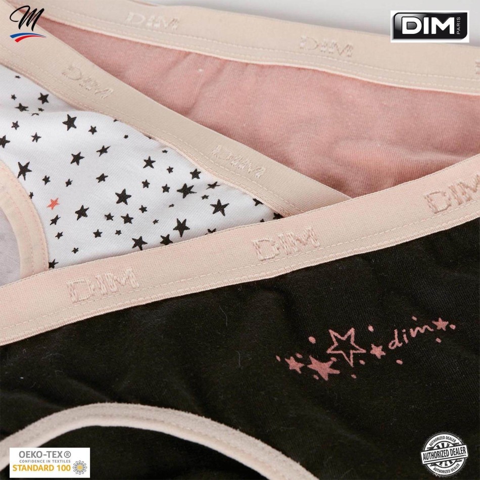 DIM GIRLS | Set med 3 stycken fina bomullsbyxor för flickor med stretchfickor