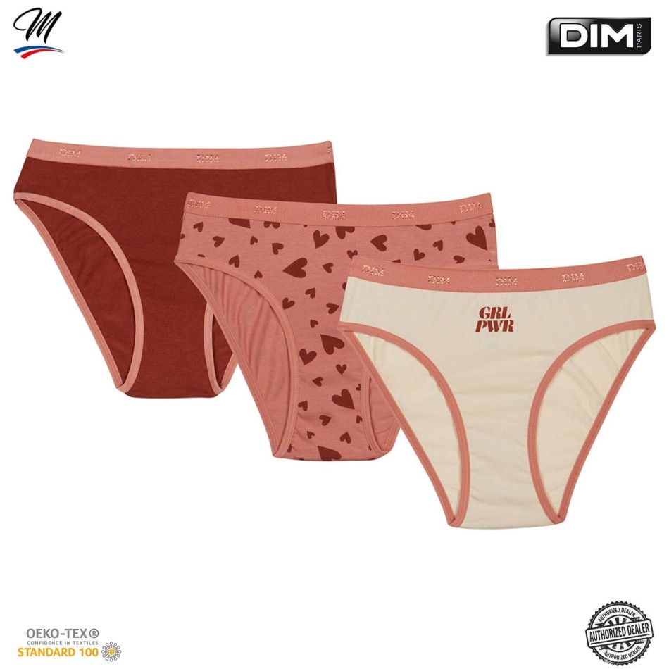 DIM GIRLS | Set med 3 stycken fina bomullsbyxor för flickor med stretchfickor
