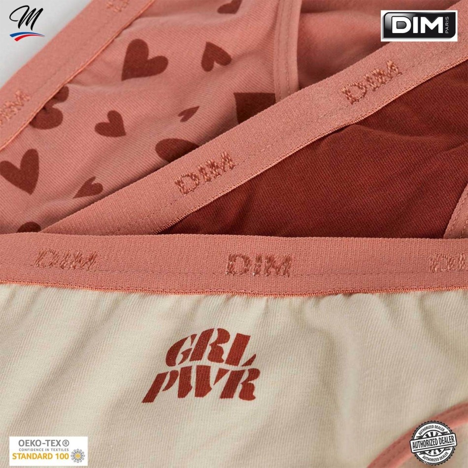 DIM GIRLS | Set med 3 stycken fina bomullsbyxor för flickor med stretchfickor