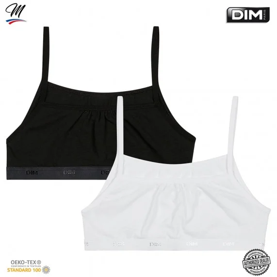 Set of 2 "EcoDIM" Cotton Stretch Bras for Girls (Bras) Dim on FrenchMarket