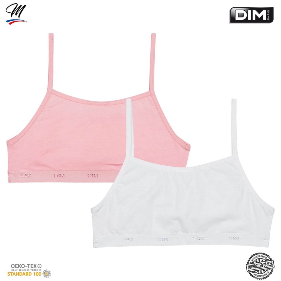 Lot de 2 Brassières Fille Coton Stretch "EcoDIM"