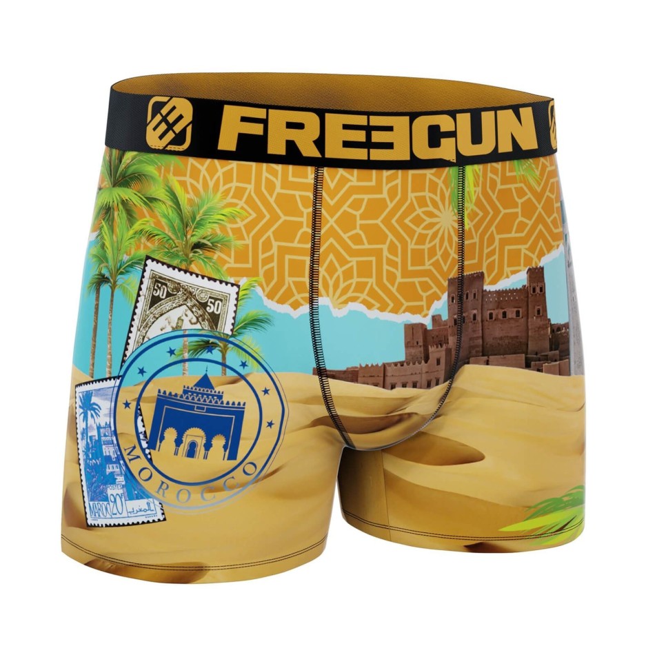 FREEGUN Pyramid Boxer för män Teotihuaca, Santorini, Taj Mahal, Fuji