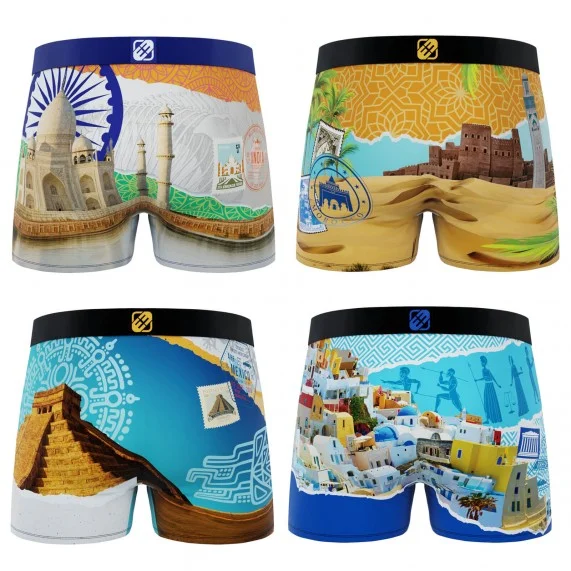 Juego de 4 bóxers de hombre de microfibra reciclada Paysage du Monde (Calzoncillos para hombre) Freegun chez FrenchMarket Juego de 4 bóxers de hombre de microfibra reciclada Paysage du Monde (Calzoncillos para hombre) Freegun chez FrenchMarket