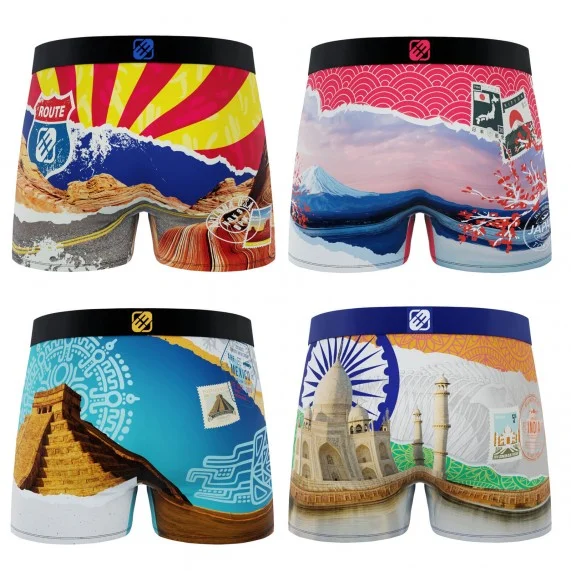 Set van 4 herenboxers van gerecyclede microvezel Paysage du Monde (Herenboxershorts) Freegun chez FrenchMarket Set van 4 herenboxers van gerecyclede microvezel Paysage du Monde (Herenboxershorts) Freegun chez FrenchMarket
