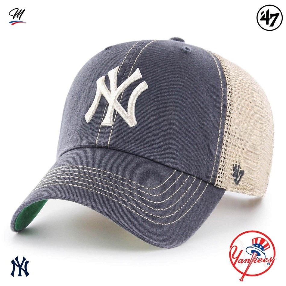 47' MLB New York Yankees Trawler Cap "Clean Up Vintage" Navy, Black