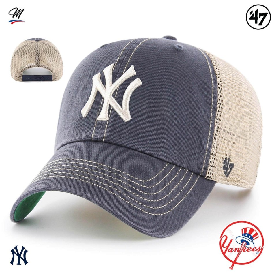 47' MLB New York Yankees Trawler Cap "Clean Up Vintage" Navy, Black