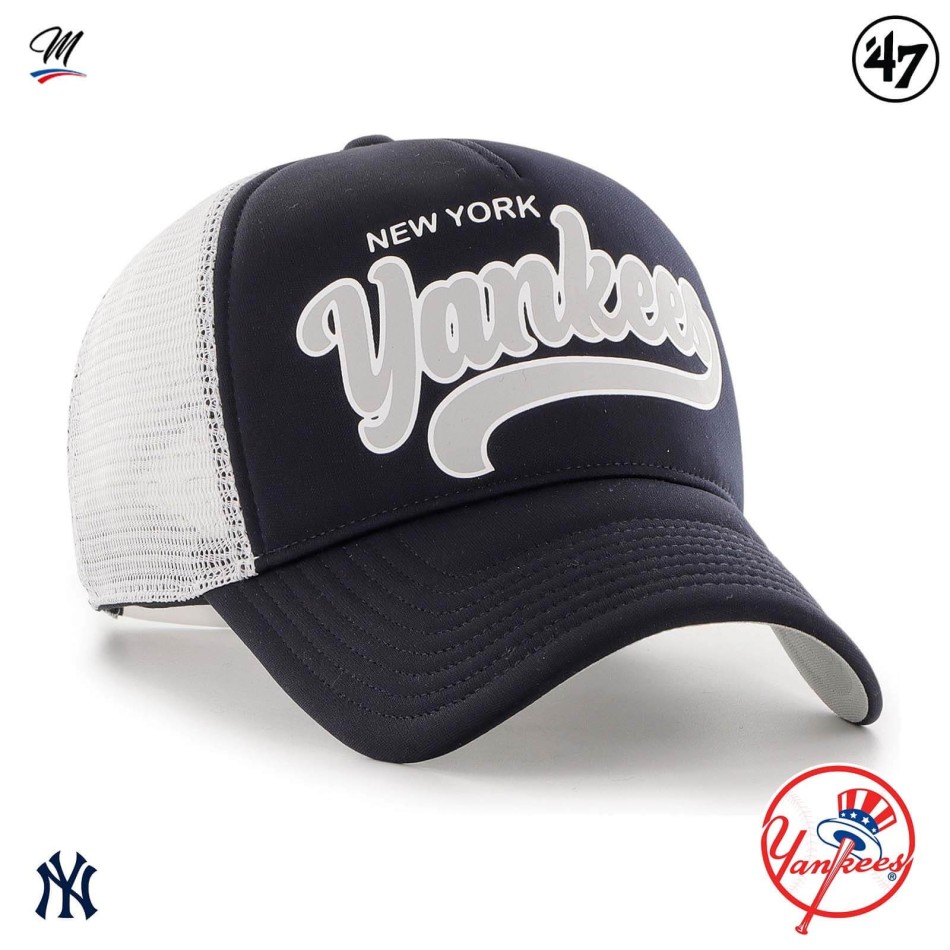 MLB New York Yankees Foam Script '47 Offside DT Cap (Caps) '47 Brand chez FrenchMarket