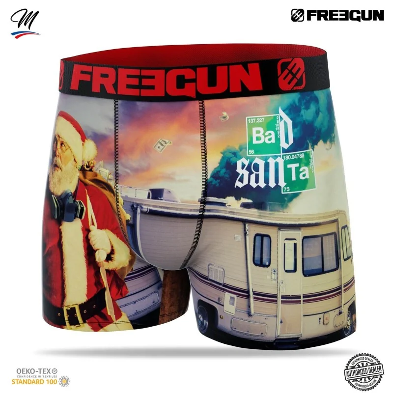 Boxer Homme FREEGUN Collection Noël - Idée Cadeau Fun, 92% Polyester, 8% élasthanne - 11