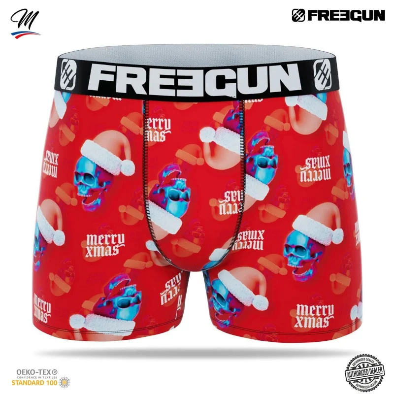 Freegun - Boxer Homme Premium Collection de Noël S Rouge
