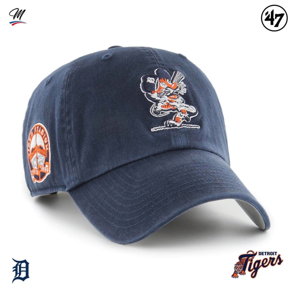 MLB Detroit Tigers Cooperstown Double Under "Clean Up" keps