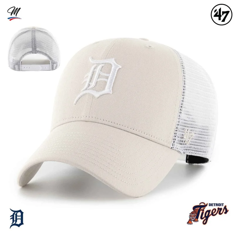'47 Brand - Casquette Trucker MLB Detroit Tigers "Ballpark Mesh MVP" Taille Unique Crème Logo Blanc