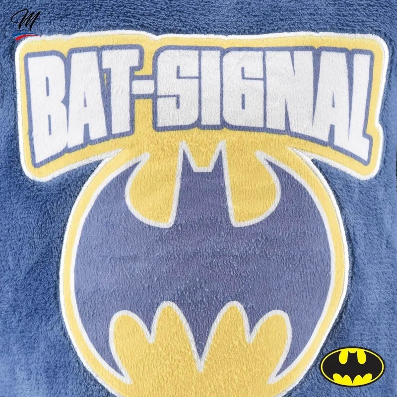 Pyjama Onesie Homme Grenouillère Batman - Pyjama Adulte Homme - Capuche Et écusson Brodé - Idée Cadeau Super-héros Pyjama Batman Adulte Homme Polaire