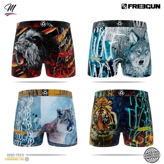 Juego de 4 calzoncillos bóxer de animales de primera calidad para niños (Pack calzoncillos para niño) Freegun chez FrenchMarket Juego de 4 calzoncillos bóxer de animales de primera calidad para niños (Pack calzoncillos para niño) Freegun chez FrenchMarket