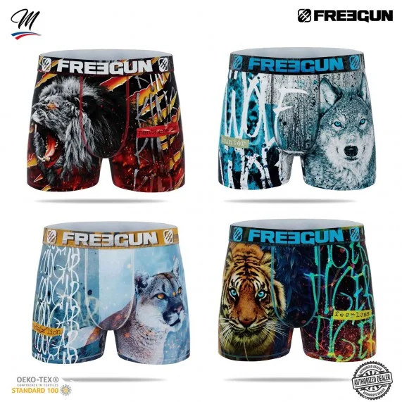 Set of 4 Premium Animal Boxer Briefs for Boys (Boxers) Freegun on FrenchMarket