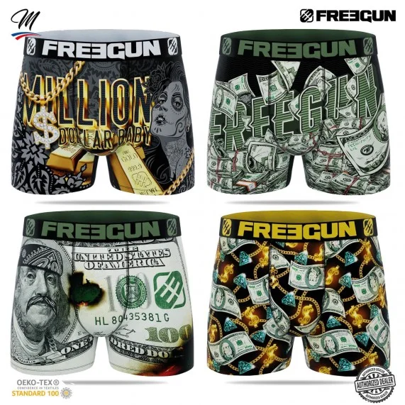 Lot de 4 Boxers Homme Premium Dollars (Lot boxers Homme) Freegun chez FrenchMarket Lot de 4 Boxers Homme Premium Dollars (Lot boxers Homme) Freegun chez FrenchMarket