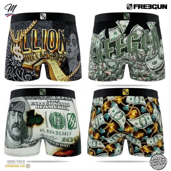 4er-Pack Boxershorts für Männer Premuim Dollars (Boxershorts für Männer) Freegun auf FrenchMarket 4er-Pack Boxershorts für Männer Premuim Dollars (Boxershorts für Männer) Freegun auf FrenchMarket