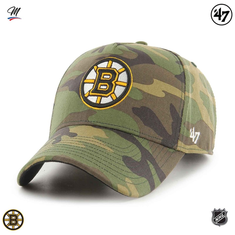 NHL Boston Bruins "Grove Snapback MVP Camo" Cap (Caps) '47 Brand chez FrenchMarket