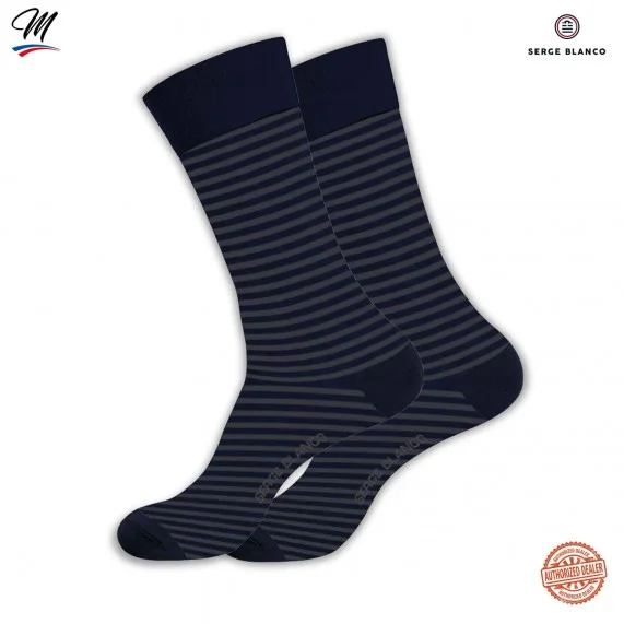 Set of 3 pairs of Men's Cotton Rugby Stripes Socks (Fancy socks) Serge Blanco on FrenchMarket