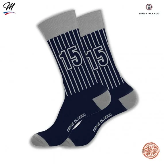 Lot de 3 paires de Chaussettes Homme en Coton "Rugby Rayures" (Chaussettes fantaisies) Serge Blanco chez FrenchMarket