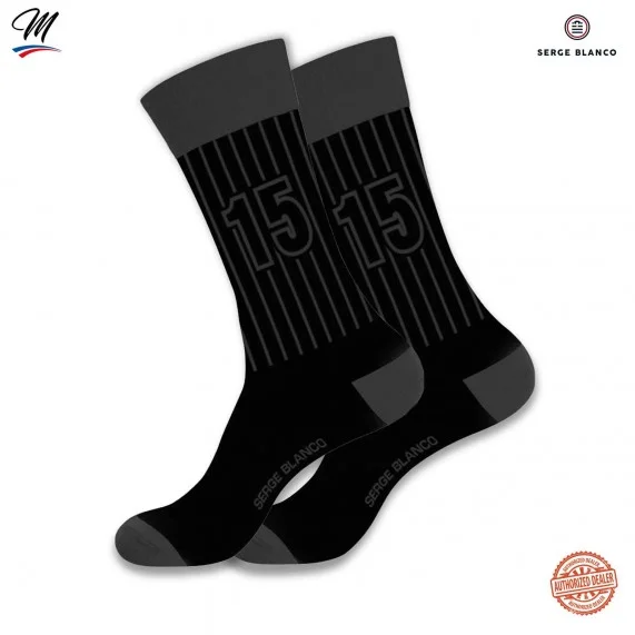 Lot de 3 paires de Chaussettes Homme en Coton "Rugby Rayures" (Chaussettes fantaisies) Serge Blanco chez FrenchMarket
