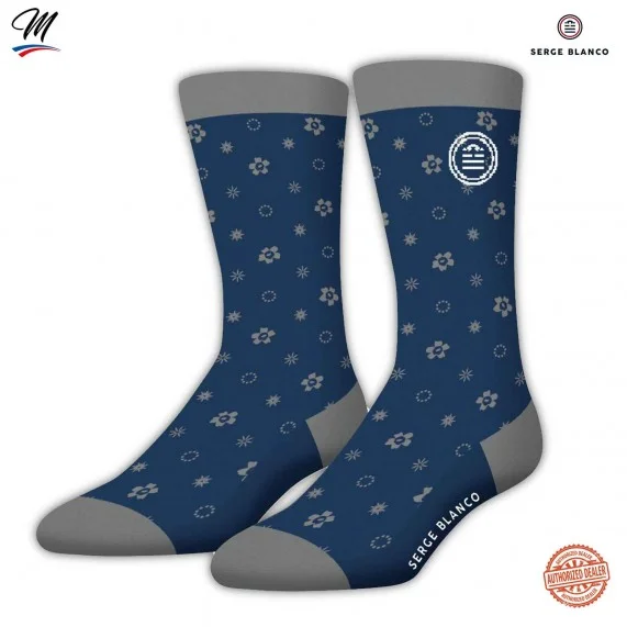 Set of 3 Pairs of Men's Cotton "Rugby 15" Socks (Fancy socks) Serge Blanco on FrenchMarket