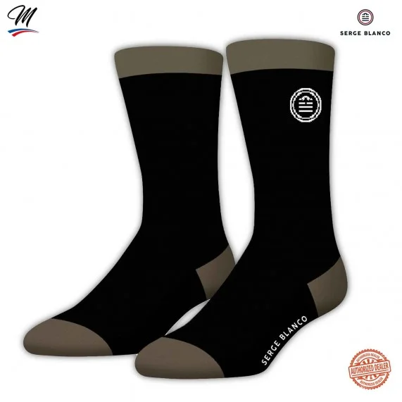Set of 3 Pairs of Men's Cotton "Rugby 15" Socks (Fancy socks) Serge Blanco on FrenchMarket