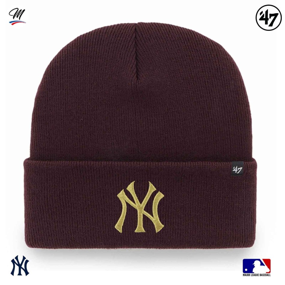 47 MLB New York Yankees Haymaker Metallic Logo NY guld hatt