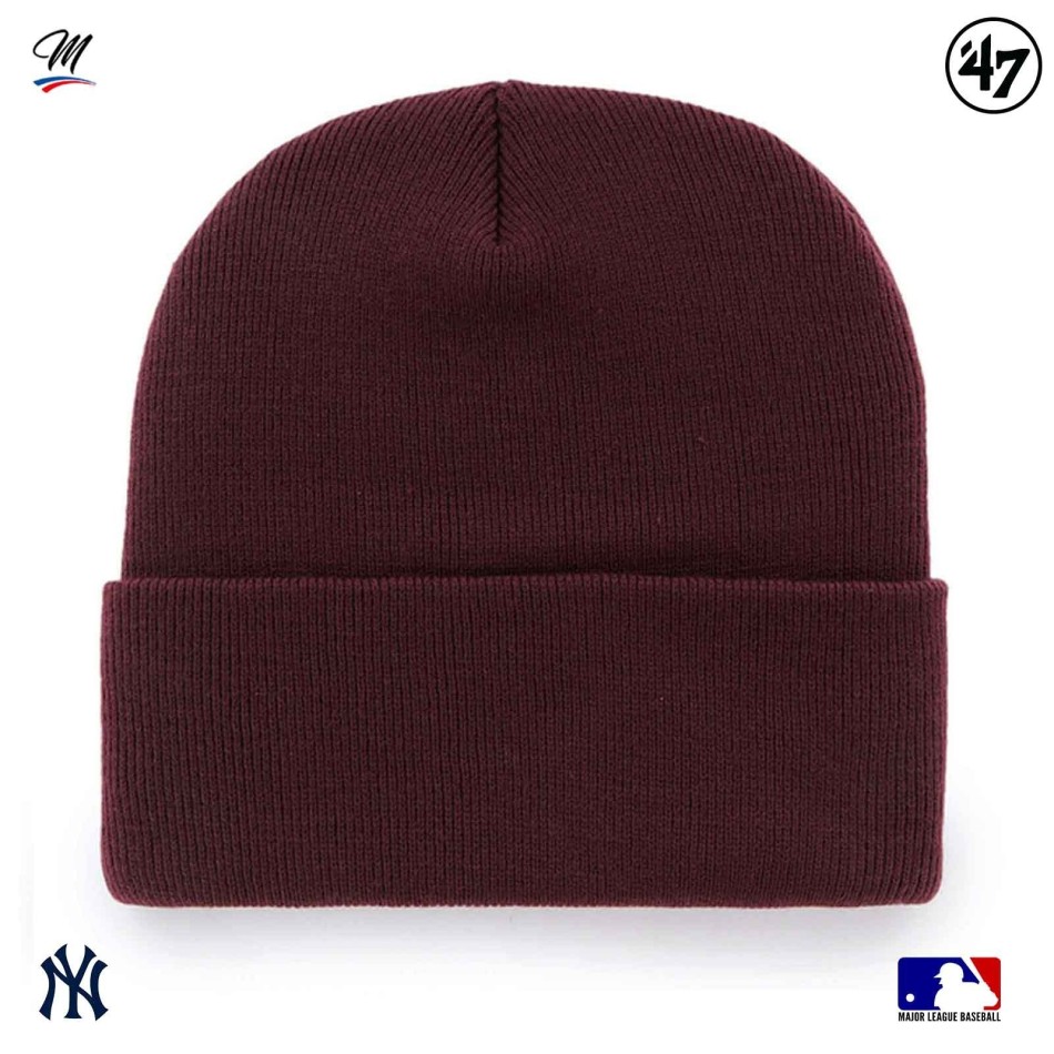 MLB New York Yankees Haymaker "Bordeaux" hat (Beanie) '47 Brand on FrenchMarket