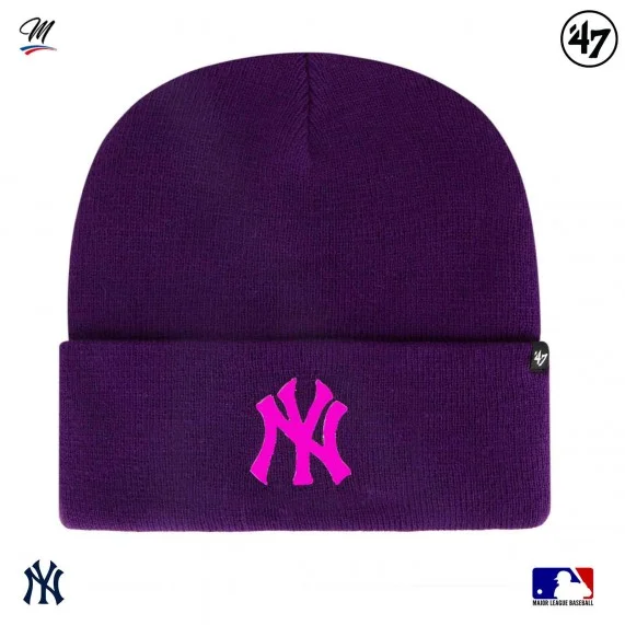 MLB New York Yankees Haymaker Beanie Purple (Beanie) '47 Brand on FrenchMarket
