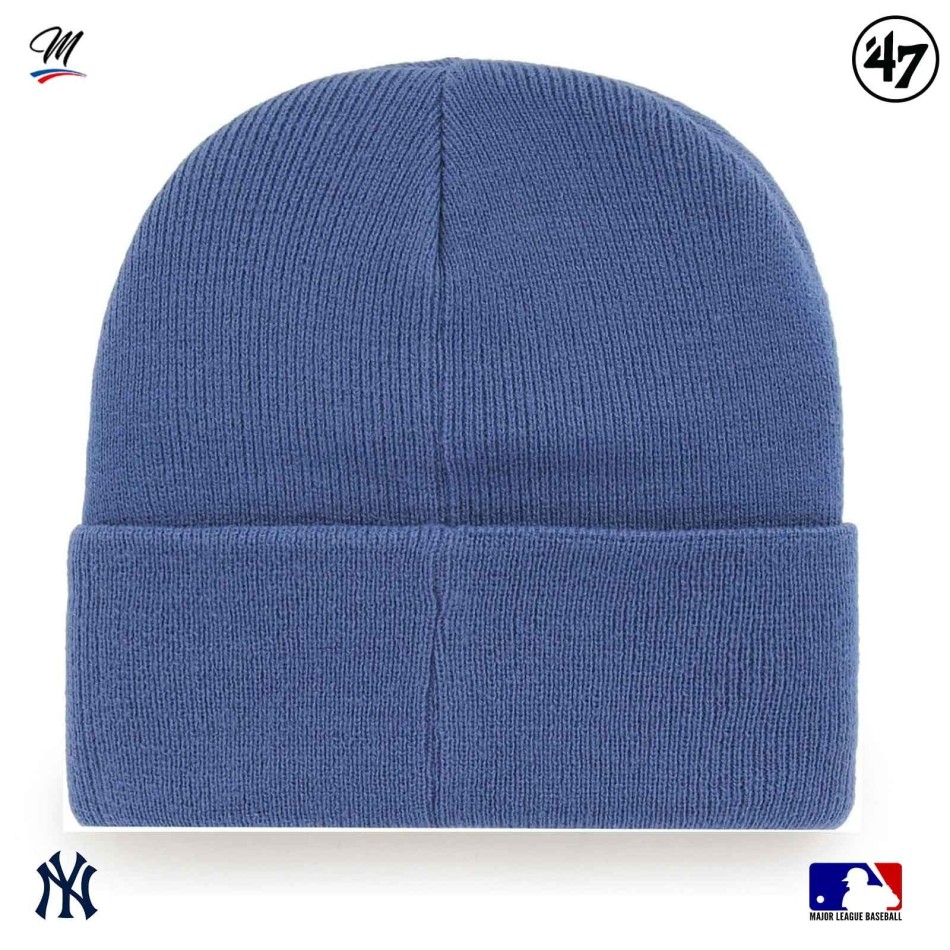 47 Brand Blue Beanie MLB New York Yankees Haymaker Logo NY