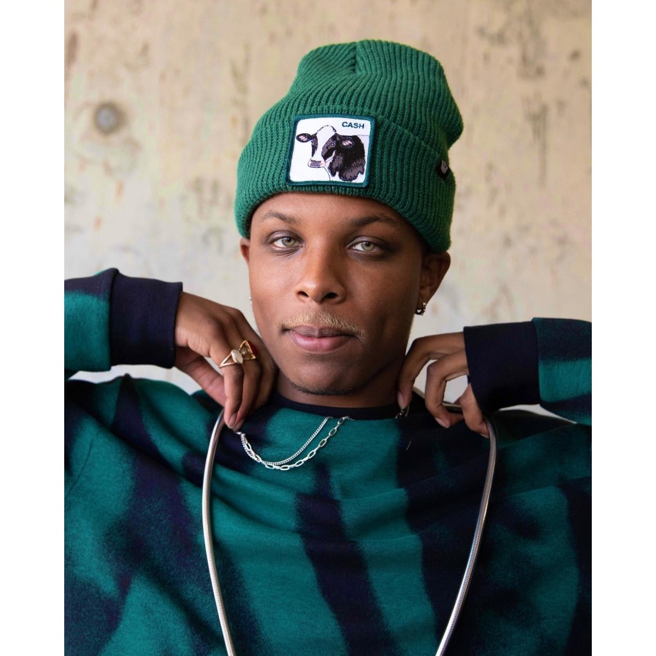 GOORIN BROS Grön grovstickad kokeps - kontanter "mjölkband