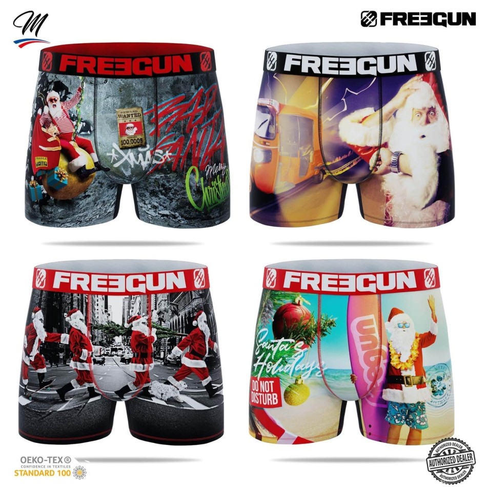 Set di 4 boxer da ragazzo Collezione Natale (Confezione di boxer da ragazzo) Freegun chez FrenchMarket