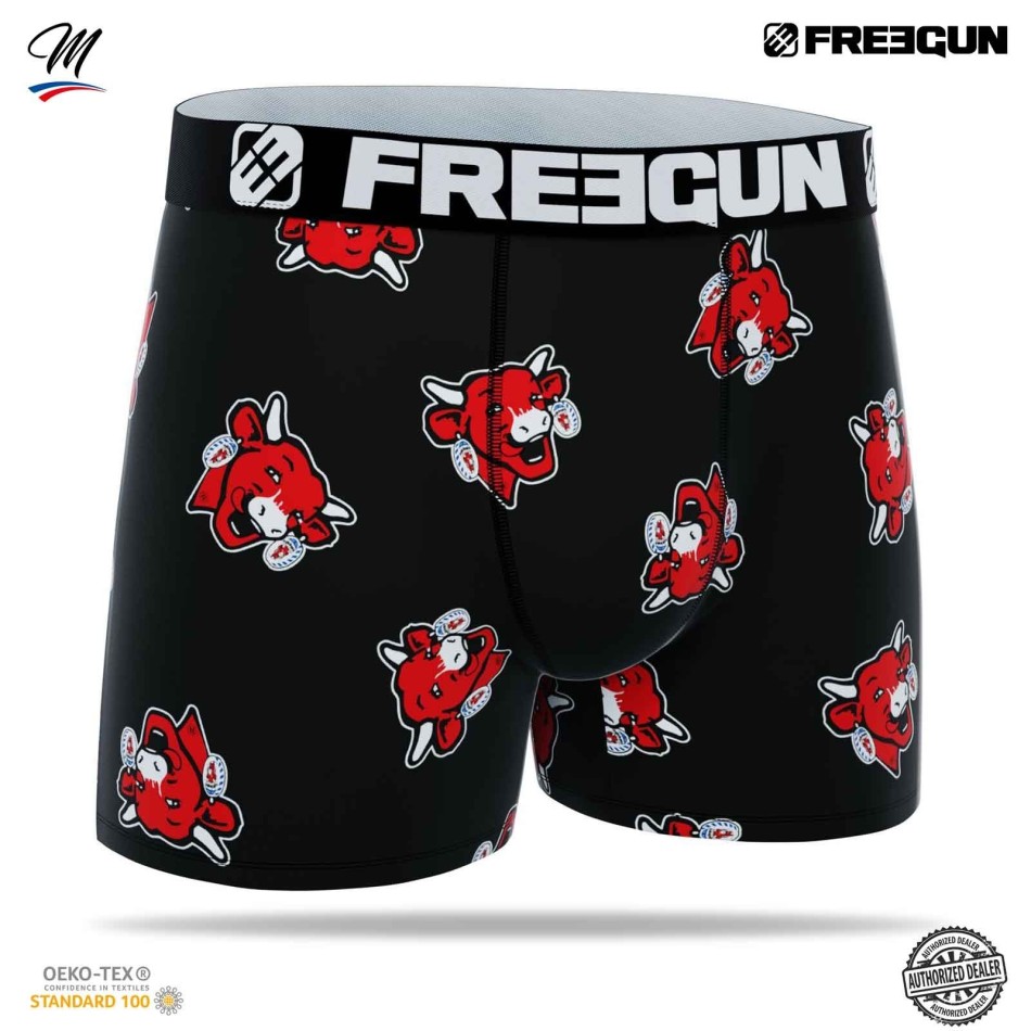 FREEGUN Men's microfiber boxer shorts "The Laughing Cow"