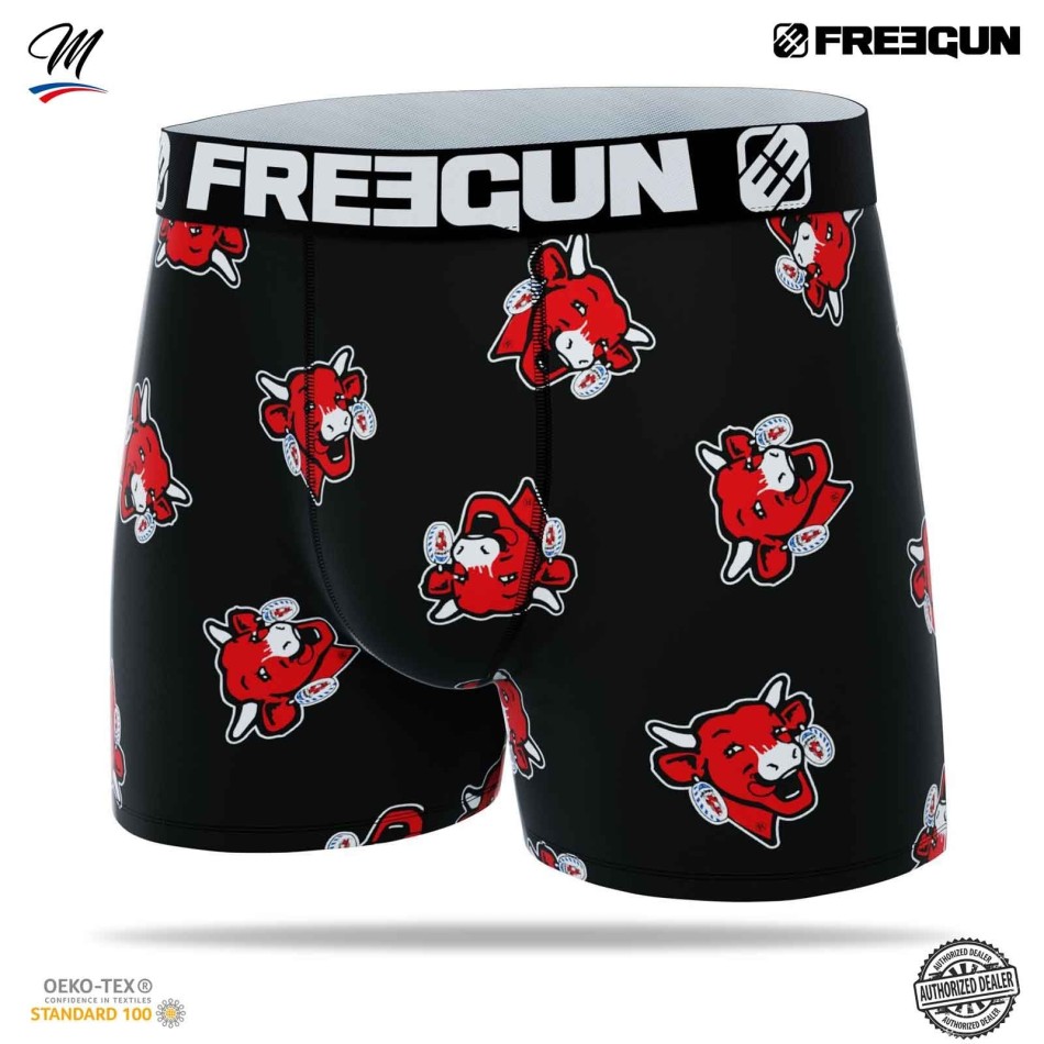 Boxershorts Mann Mikrofaser "Die lachende Kuh" (Boxershorts Mann) Freegun auf FrenchMarket