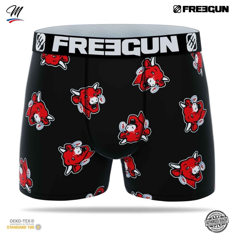 FREEGUN Men's microfiber boxer shorts "The Laughing Cow"