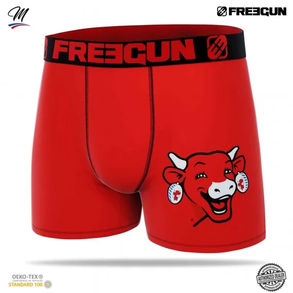 Boxershorts Mann Mikrofaser "Die lachende Kuh" (Boxershorts Mann) Freegun auf FrenchMarket