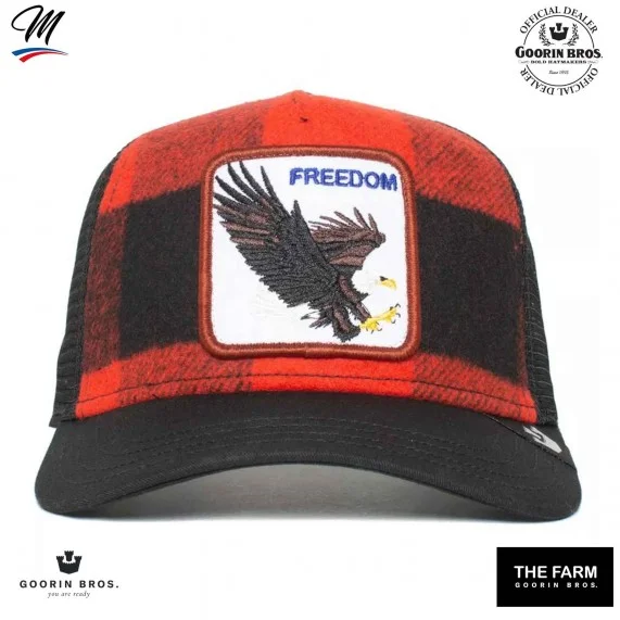FREEDOM - Eagle Ski Free Trucker Checkered Cap (Caps) Goorin Bros chez FrenchMarket