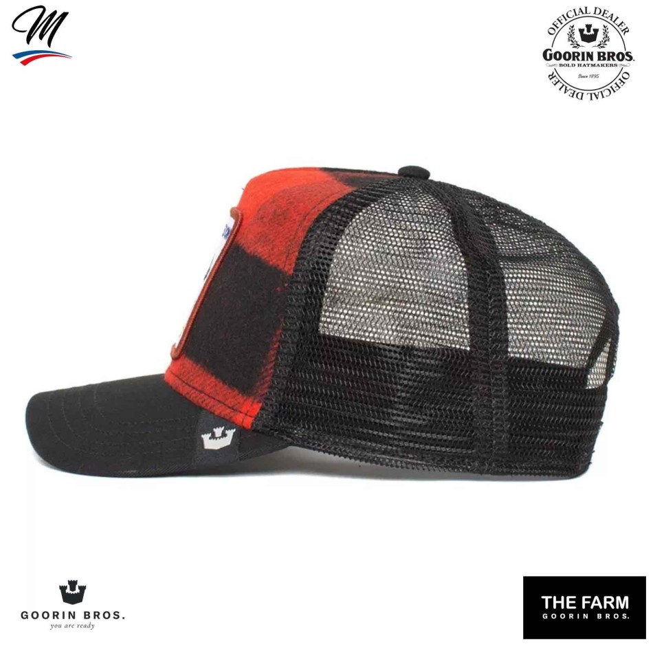 GOORIN BROS röd och svart FREEDOM Truckerkeps - Eagle