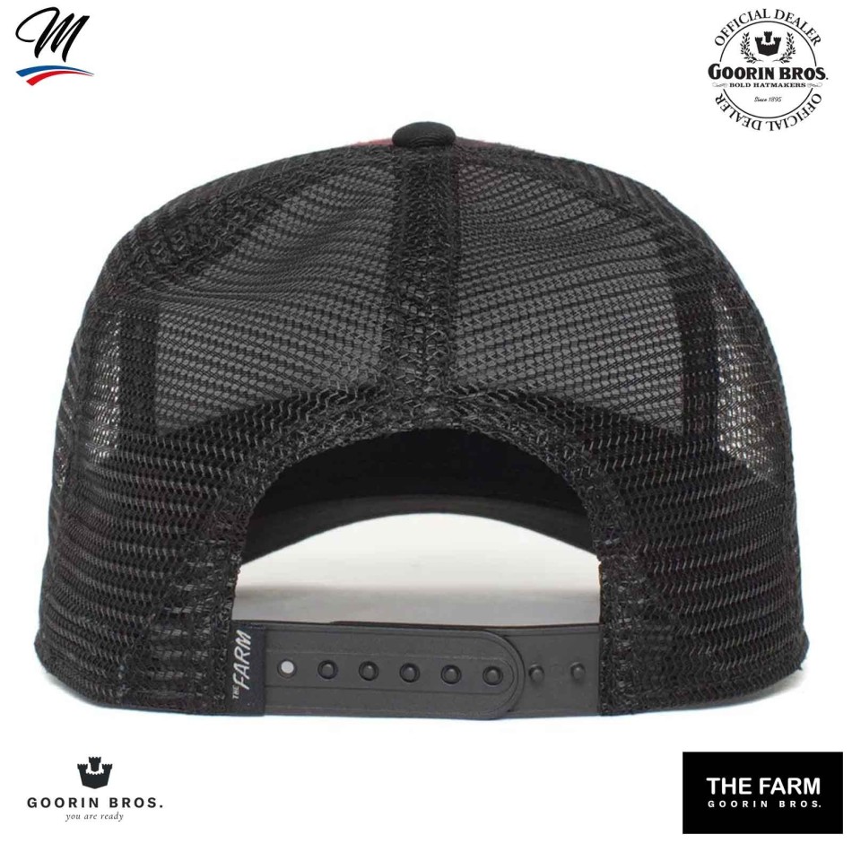GOORIN BROS röd och svart FREEDOM Truckerkeps - Eagle