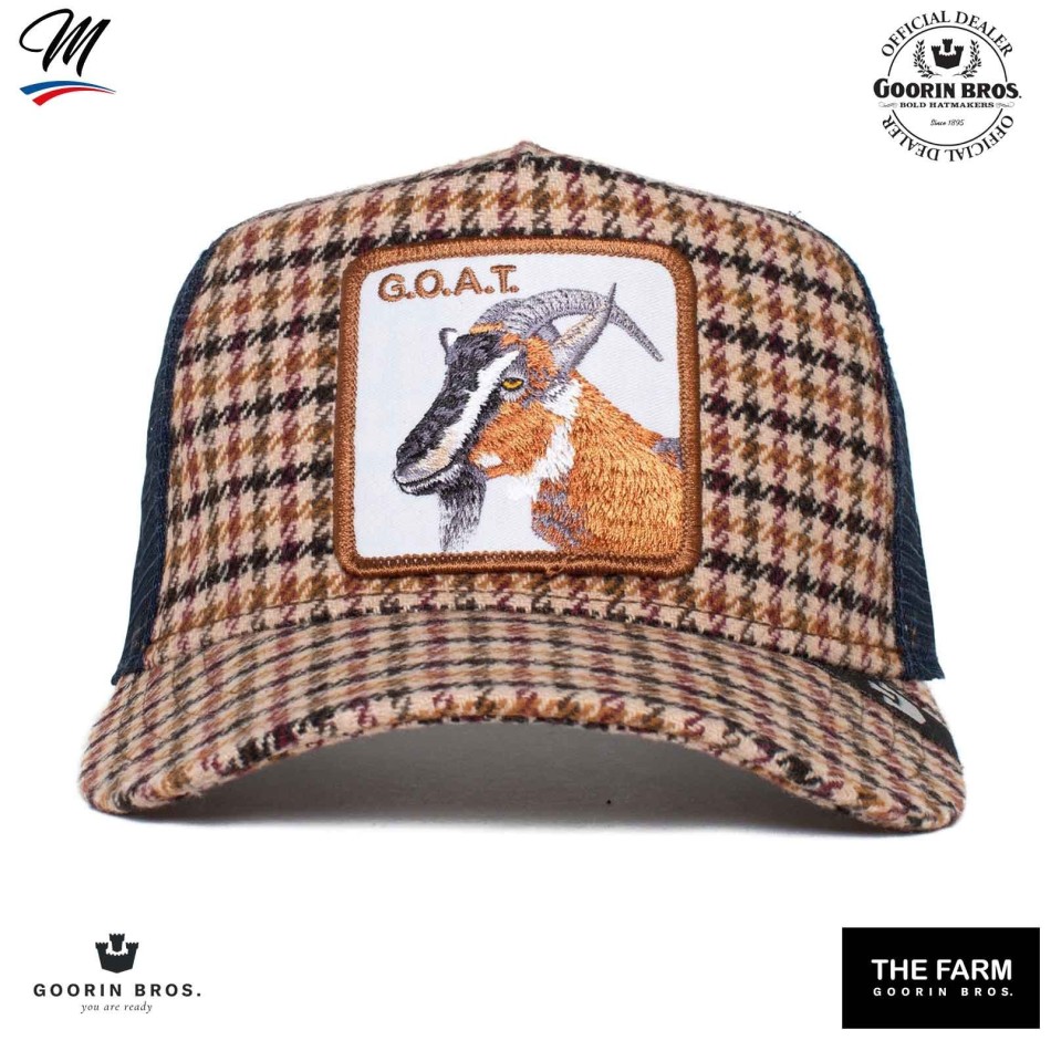 Casquette Trucker à Carreaux G.O.A.T. - Chèvre "Good Kid Plaad City" (Casquettes) Goorin Bros chez FrenchMarket