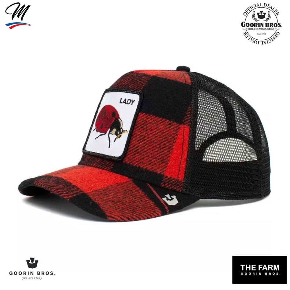 GOORIN BROS LADY Rödrutig keps - skalbagge "Plaidy Bug